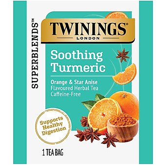 Twinings Soothe Decaf Orange and Star Anise Herbal Tea Bags, 1.27 Oz., 18/Box (F15007)