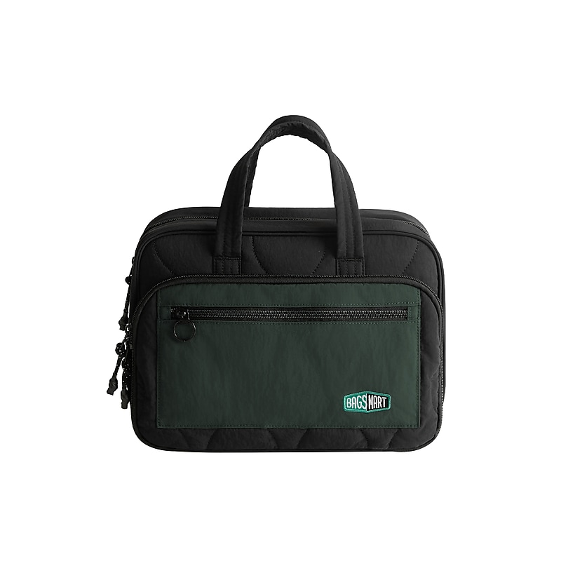 BAGSMART Walker 12.6" Polyester Toiletry Bag, Water Resistant, Black (BM0108140AN298) image 1