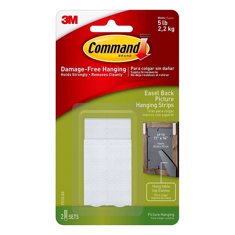 Command Large Easel-Backed Picture Hanging Strips, 2 Sets of Medium Picture Hanging Strips and 2 Spacers/Pack (17212-ES) image 1