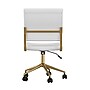Martha Stewart Ivy Armless Faux Leather Swivel Office Chair, White/Polished Brass (CH2209211WHGLD)~#|#~AA0C5F59-04AB-4989-954B38696AD65C7D_sc7