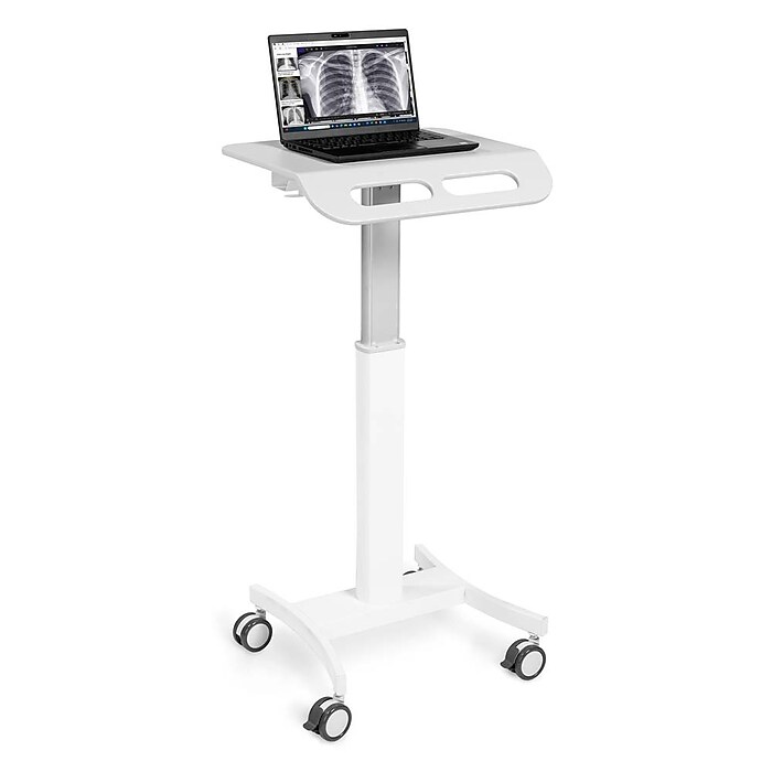Luxor Vitalize Mobile 4-Wheel Healthcare Laptop Cart, White