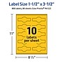 Avery Cigar Laser/Inkjet Multipurpose Labels, 1.5" x 3.5", Bright Yellow (800/Box)~#|#~AA1C4491-D789-4440-8C8449CDD14AB864_sc7