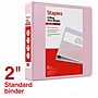 Staples Heavy Duty 2" 3-Ring View Binder, D-Ring, Light Pink (ST63095)~#|#~AA259045-96FB-4B77-97F12741F49ECCCB_sc7