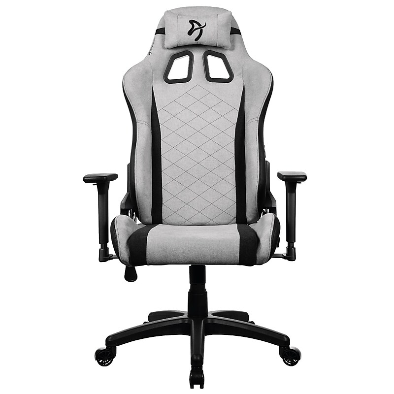 Arozzi Avanti Soft Fabric Ergonomic Racing Gaming Chair, Light Grey (AVANTI-SFB-LG) image 1