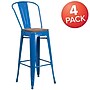 Flash Furniture Lily Contemporary Metal Vertical Back Barstool, Blue, 4-Pieces/Pack (4CH3132030GBBLW)~#|#~AA2B510D-E0FC-48AC-BB2899370F3A5439_sc7
