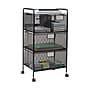 Mind Reader 4-Drawer Multipurpose Utility Cart with Wheels, Metal, Black (4DRMESH-BLK)~#|#~AA326CED-6B47-4D9F-B3507EB336E4F34E_sc7