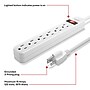 Staples TECH 6-Outlet Power Strip, 3' Cord, White (22147)~#|#~AA3476A4-E6E0-4792-83E3CC669310834F_sc7