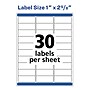 Avery Waterproof Laser Address Labels, 1" x 2-5/8", Matte White, 1,500 Labels/Box (5520)~#|#~AA357580-CA4C-4D94-8FA93D3CFCBC28AA_sc7