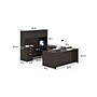 Boss Office Products 66" U-Shaped Desk with File Pedestal and Hutch, Mocha (GROUPA15-MOC)~#|#~AA3B5FAB-8D67-4CEE-93FE4552C941516B_sc7
