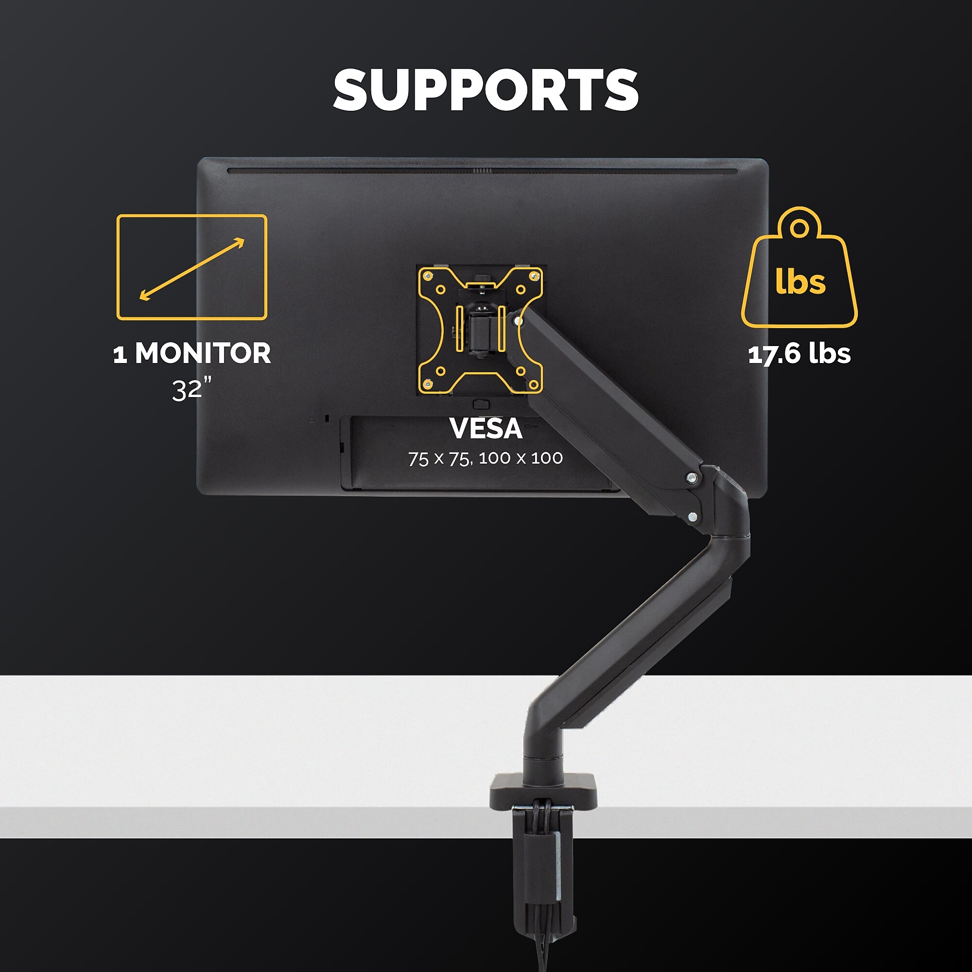 Fellowes Platinum Series Adjustable Monitor Arm, Up to 40″ Monitor, Black (8043301) Sansujyuku sansujyuku.com