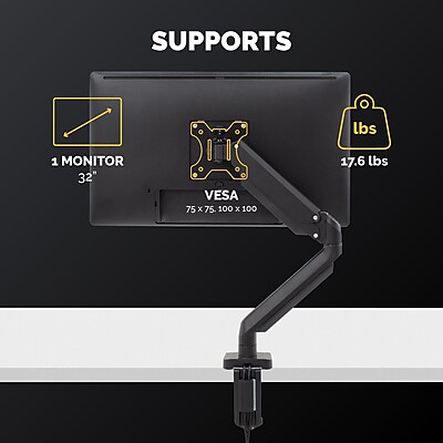 Fellowes Platinum Series Adjustable Monitor Arm, Up to 40″ Monitor, Black (8043301) Sansujyuku sansujyuku.com