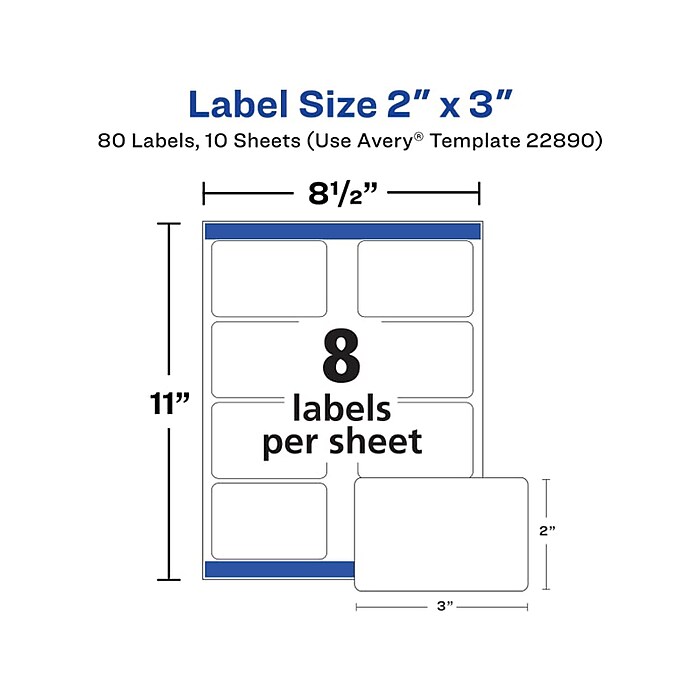 Avery Sure Feed Laser/Inkjet Rectangle Labels, 2