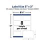 Avery Sure Feed Laser/Inkjet Rectangle Labels, 2" x 3", Glossy White, 80 Labels/Pack (22890)~#|#~AA4624FB-36F4-4930-AB379418968CCBFA_sc7