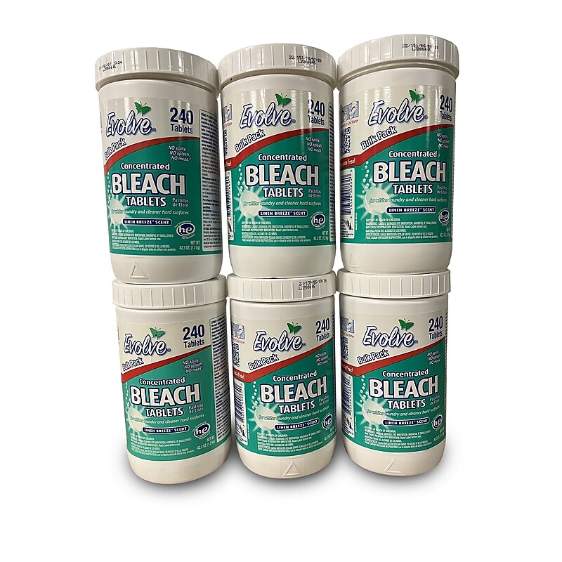 Evolve Antibacterial Bleach Tablets, 240/Bottle, 6 Bottles/Carton (STP188) image 1
