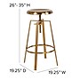 Flash Furniture Toledo Industrial Metal Barstool, Gold, 2-Pieces (2CH18107026SGLD)~#|#~AA506C1E-1108-4208-B69C24DCA293B919_sc7