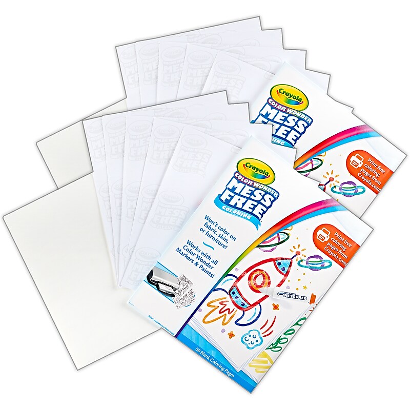 Crayola Color Wonder Blank Coloring Pages, 50/Pack, 2 Packs/Bundle (BIN752840-2) image 1