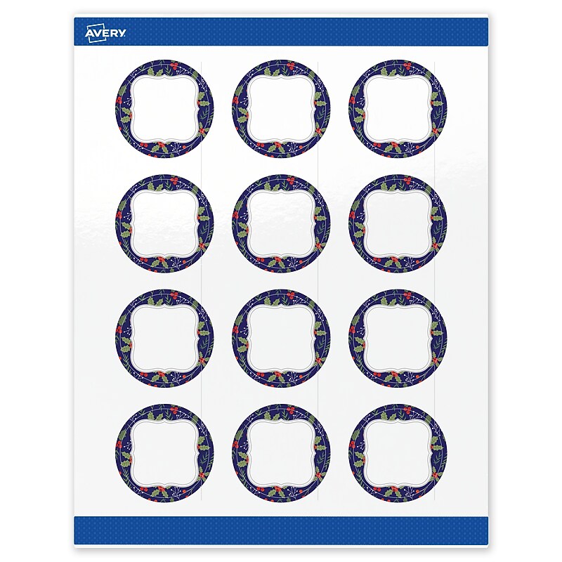Avery Circle Multipurpose Labels, 2" Dia., White, 120/Pack (19479370628) image 1