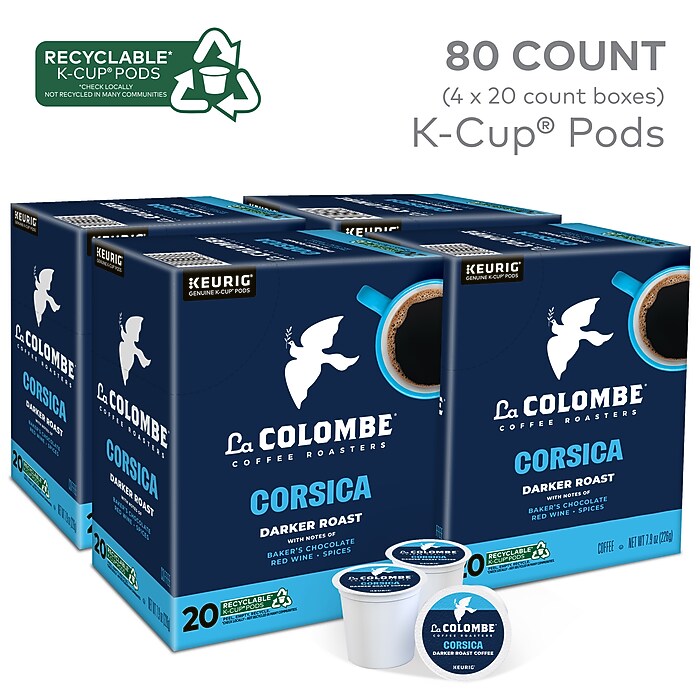 La Colombe Corsica Coffee Keurig® K-Cup® Pods, Dark Roast, 80