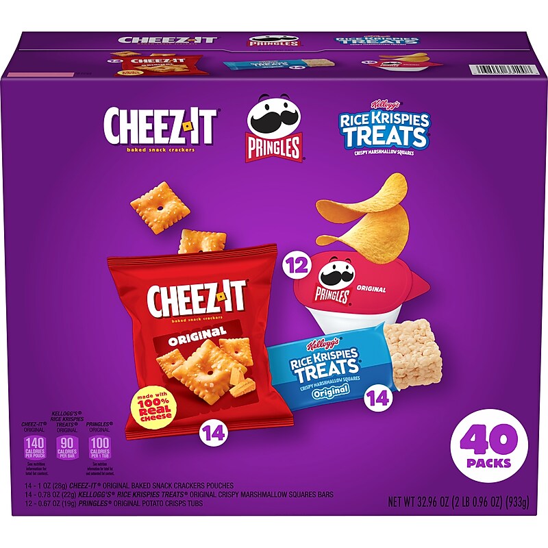 Kellogg's Sweet and Salty Snacks Variety Pack, 40 Packs/Box (KEE33100) image 1