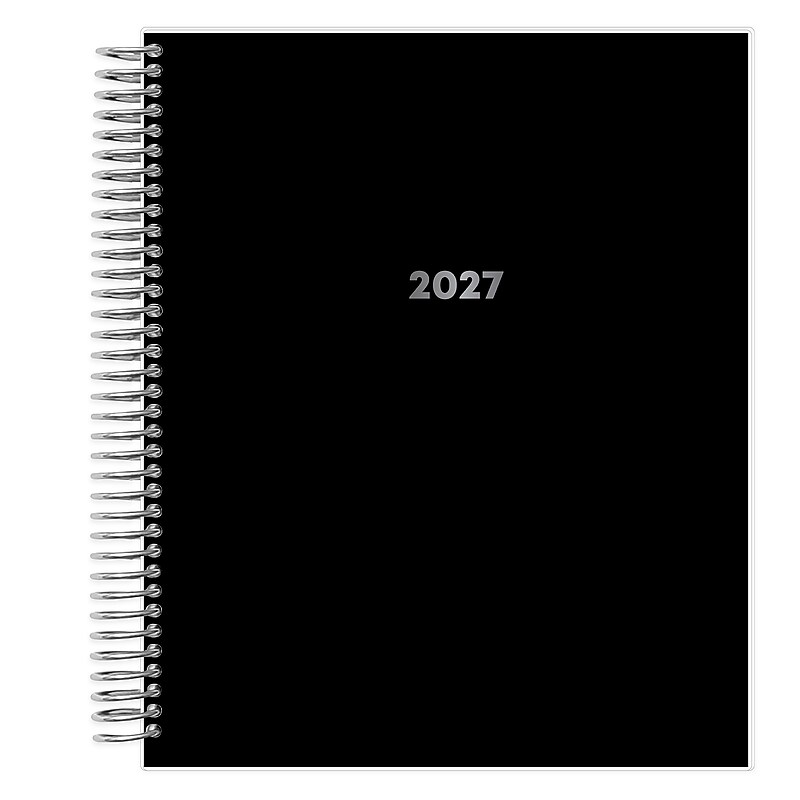 2027 Blue Sky Livewell 7" x 9" Calendar Year Weekly & Monthly Planner, Plastic Cover, Black (159048) image 1