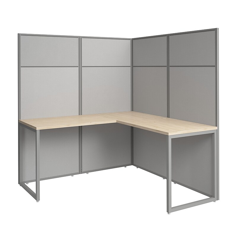 Bush Business Furniture Easy Office L Shaped Cubicle Desk, Natural Elm (EODH360NE-03K) image 1