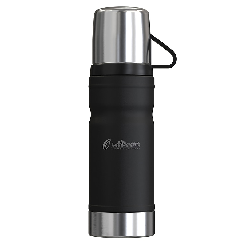 Outdoors Professional Stainless Steel Vacuum Insulated Termo Go Water Bottle, 25.3 oz., Black (OUTD9324) image 1