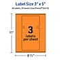 Avery Laser/Inkjet Multipurpose Rectangle Labels, 3" x 5", Bright Orange, 60/Pack (94213)~#|#~AAA4720D-37D8-42DC-8426416E8D83D5EB_sc7