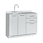 Viva Comfort 36.75'' Exam Room Storage Cabinet With Left Sink, 2-Shelves, 3-Drawers, Gray (ADIME902-BASE-42-LS-GRY-MK)~#|#~AAA91314-DA3B-4A44-96C0623FE24DF02E_sc7