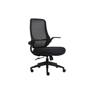 Global Airflow Ergonomic Leather Swivel Manager Chair, Black