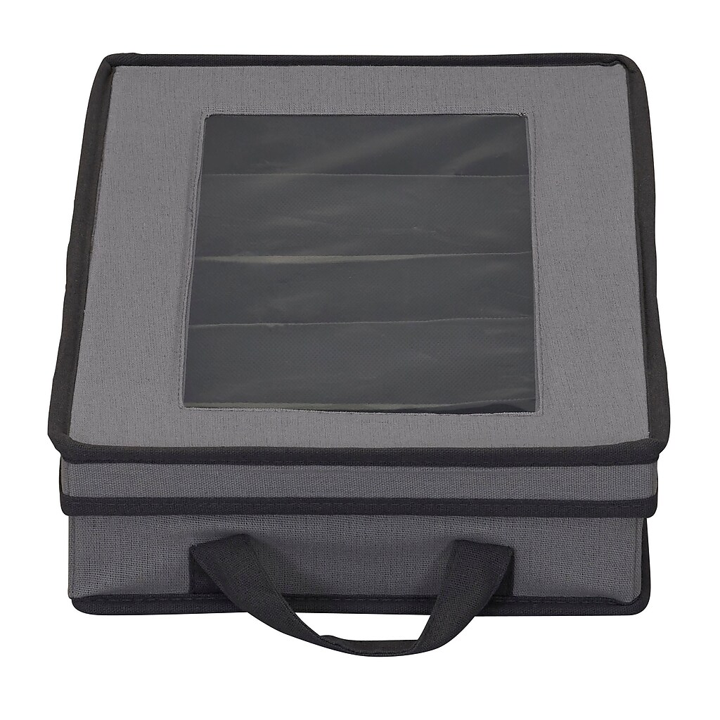 Bottom view of the storage box with handle.