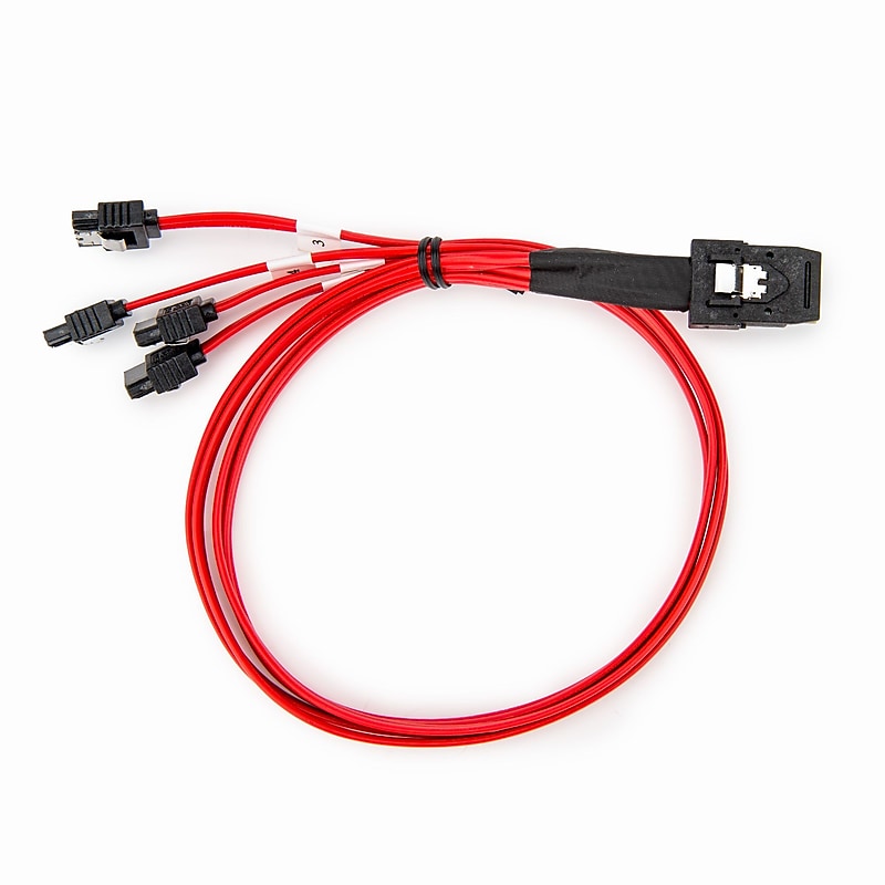 Rocstor 1.64' SFF-8087 to SATA 3.0 Data Cable, Male to Male, Red (Y10C873-RD) image 1