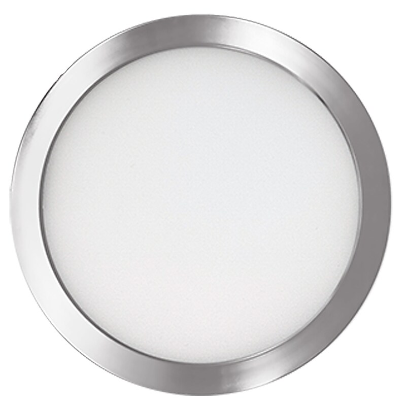 Bulbrite 5" Round 10.3-Watt 3000K LED Flush Mount Light, 850 Lumens, Nickel (773602) image 1