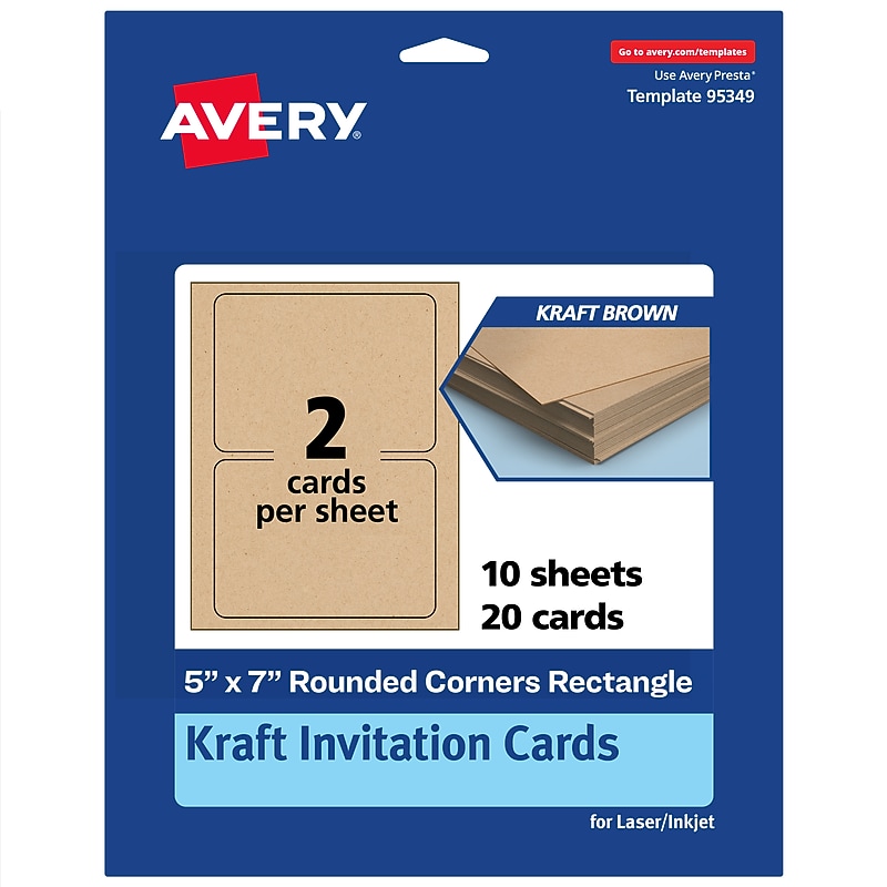 Avery Integrated Cards, 5" x 7", Matte Kraft Brown, 20/Pack (95349) image 1