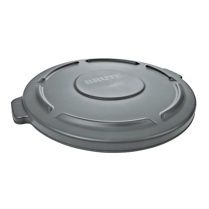 Rubbermaid BRUTE Hinged Lid, 32 Gallon, Round, Gray (FG263100GRAY