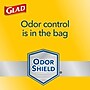 Glad ForceFlex OdorShield 13 Gallon Kitchen Trash Bag, 23.75" x 25.4", Low Density, 0.72 mil, Gray, 120 Bags/Box (79158)~#|#~AABBE1CD-D7A4-4CD7-B115FB88D90E23F7_sc7