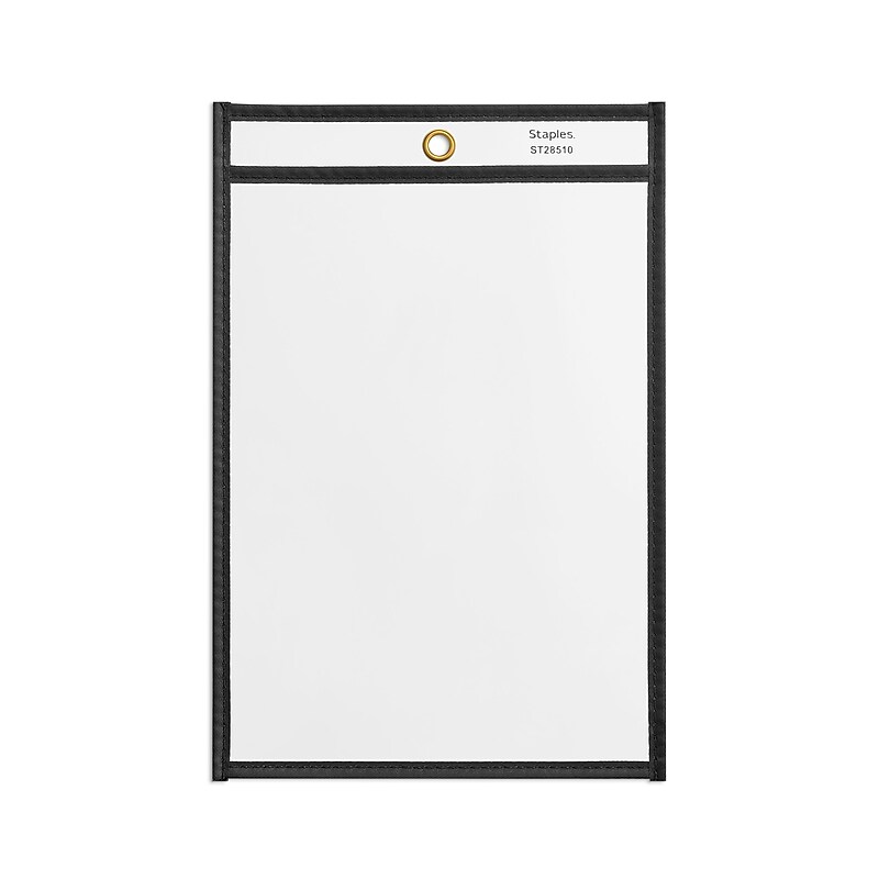Staples Heavy Weight Stitched Job Ticket Holder, 6" x 9", Clear, 25/Pack (28510) image 1