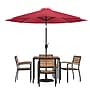 Flash Furniture Lark Outdoor Patio Table Set, Red Umbrella, 7 Piece Set (XU8104UB19BRD)~#|#~AAC4ED72-CD72-42AA-BE25ACBA10D1CC19_sc7