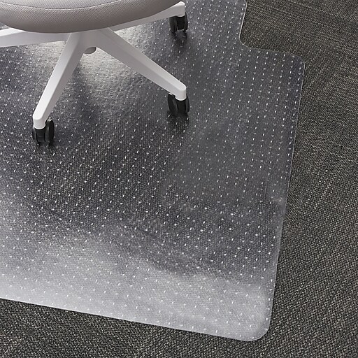 Staples® Carpet Chair Mat with Lip, 36" x 48'', FlatPile, Crystal