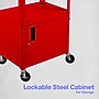 Luxor LEADER 3-Shelf Adjustable Media Utility Cart with Locking Cabinet, Red (AVJ42C-RD)~#|#~AAD109C8-860F-41A8-BF30507BDCCE356F_sc7