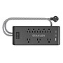 STANLEY Surge Blok 8-Outlet Surge Protector Power Strip w/3-USB Ports & Braided Fabric Cord, 6-ft., 2400 Joules, Black (33308)~#|#~AADAF771-7245-4804-A31103F89629F654_sc7