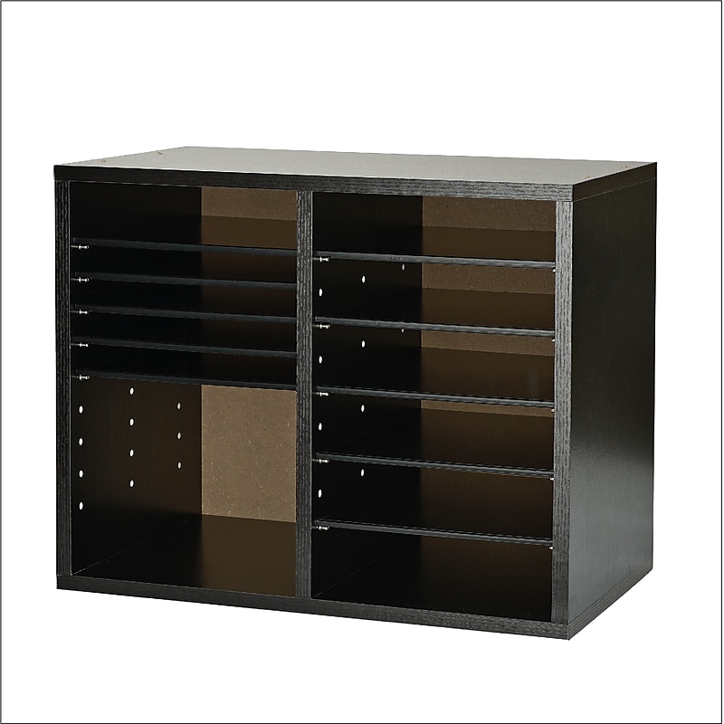AdirOffice 500 Series 12-Compartment Literature Organizer, 20" x 11.8", Black (500-12-BLK) image 1