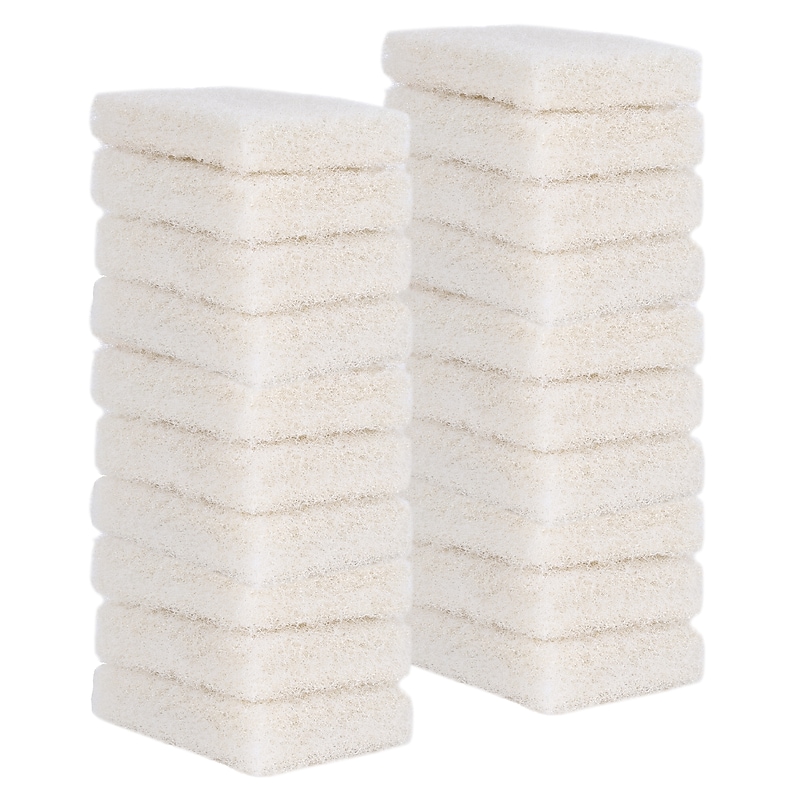 BISON LIFE Light Duty Scouring Pad, White, 20 Pads/Pack (BPKH-SSCP-W-20) image 1