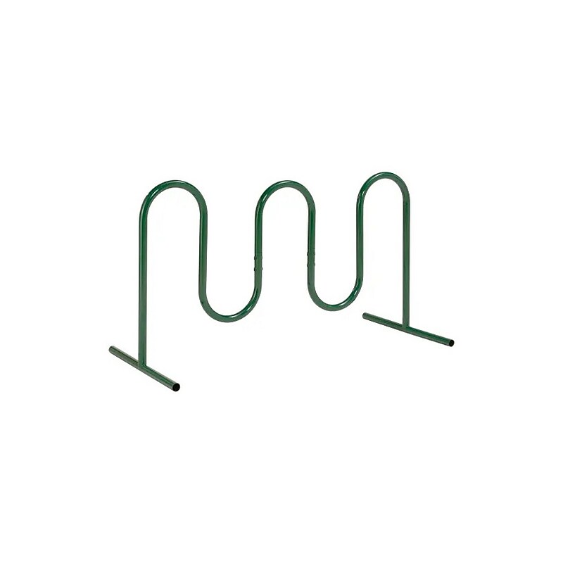 Global Industrial Wave Bike Rack, 7-Bike Capacity, Free Standing, Green (652778FGN) image 1