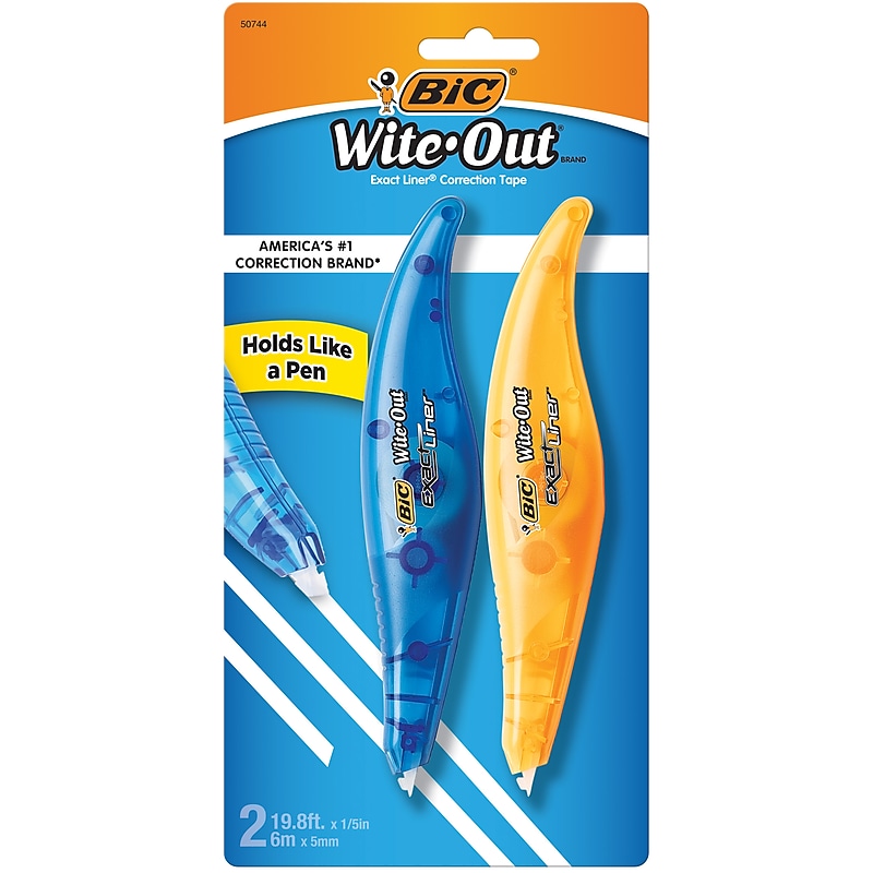BIC Wite-Out Exact Liner Correction Tape, White, 2/Pack (50744) image 1