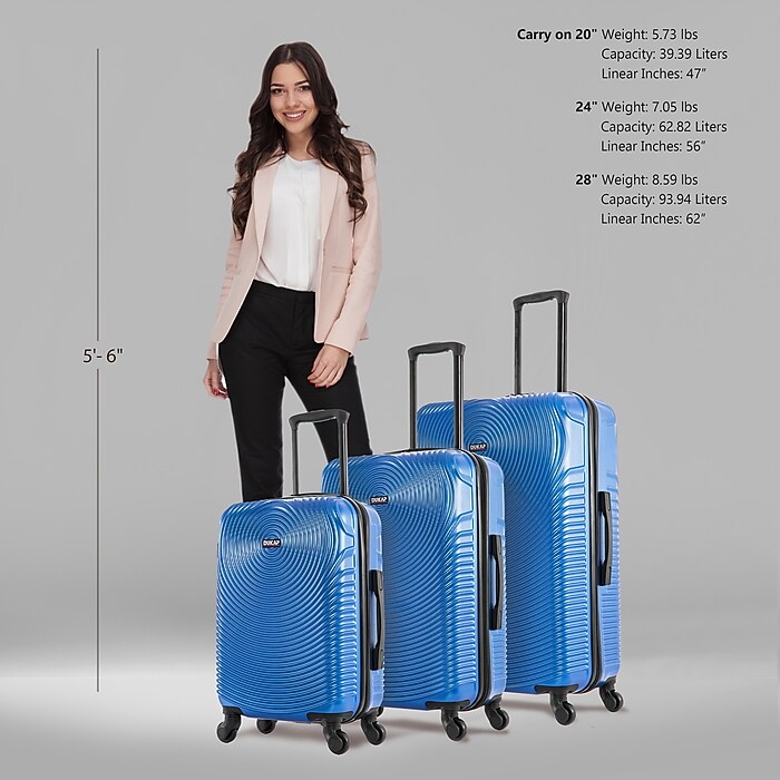 DUKAP INCEPTION 3-Piece Hardside Spinner Carry-On Luggage Set, TSA