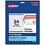 Avery Waterproof Rectangle Laser Multipurpose Labels, 1" x 2", White, 240/Pack (19479399244)~#|#~AAFC54F8-556A-496E-A0291FACFE31F51C_sc7