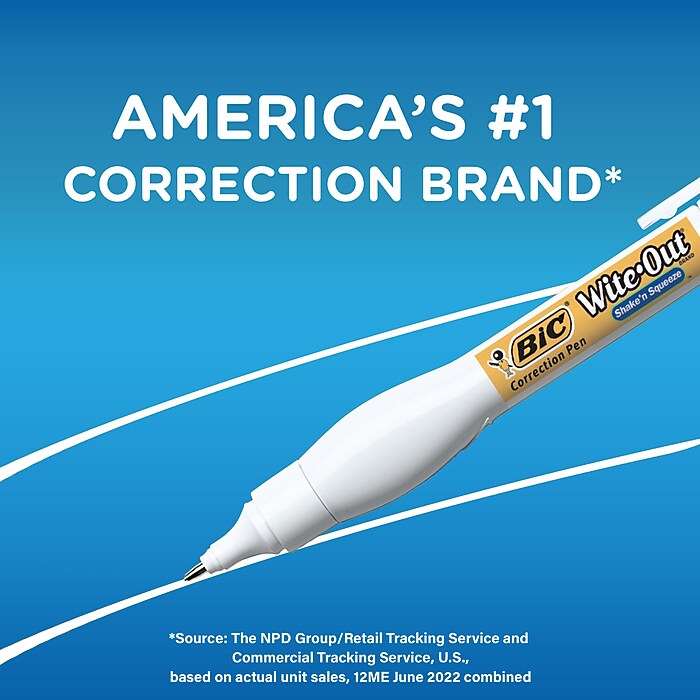 BIC Wite-Out Shake 'N Squeeze Correction Pen, White (50694