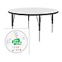 Correll 48" Round Activity Table, Height-Adjustable, Frosty White/Black (A48DE-RND-80)~#|#~AB0DEDFB-0CE7-4E55-A5E854C1F99C956E_sc7