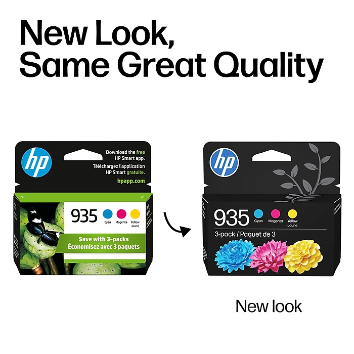 HP 935 Cyan/Magenta/Yellow Standard Yield Ink Cartridge, 3/Pack
