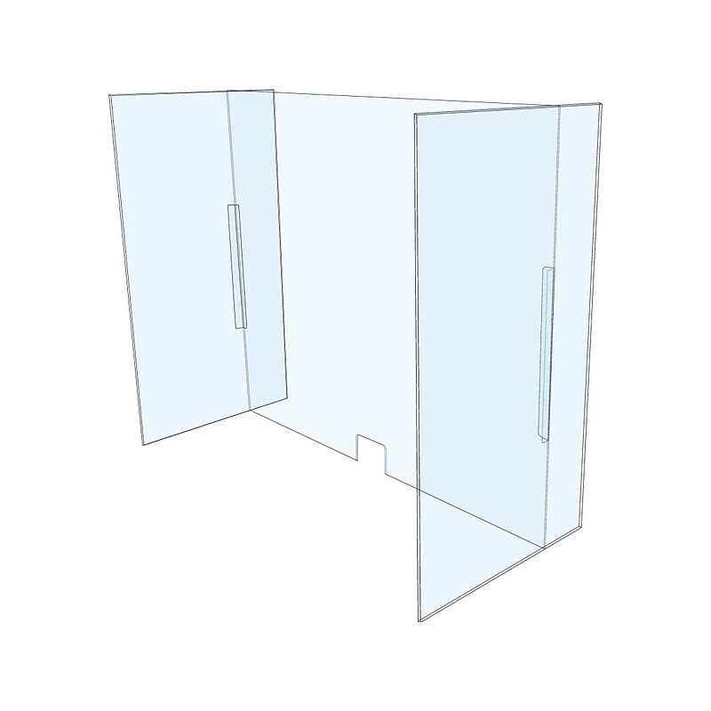 National Marker Freestanding Work Station Guard, 24"H x 30"W, Clear Acrylic (AWSG1) image 1